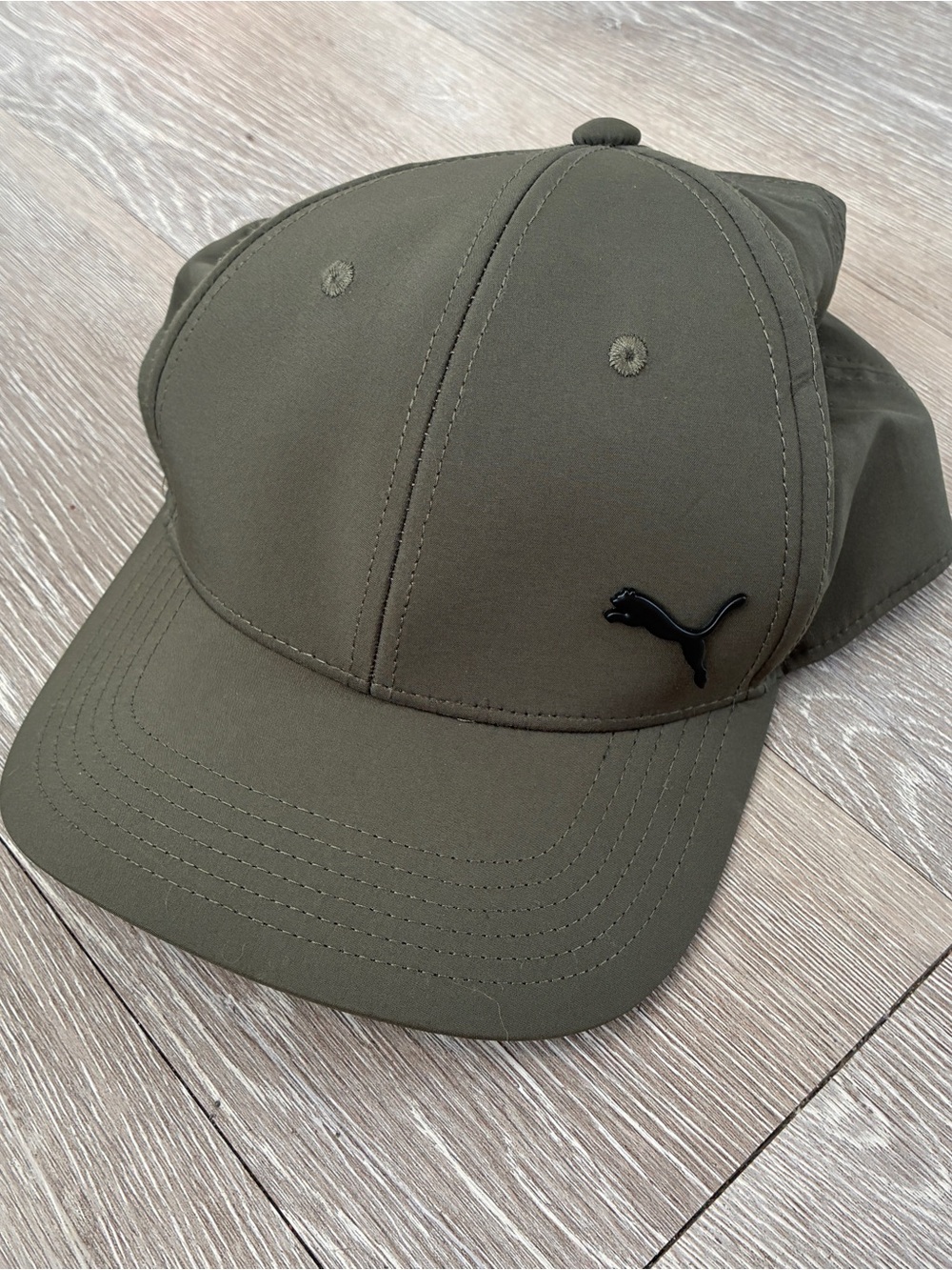 Puma Olive Green Cap with Black Puma Logo